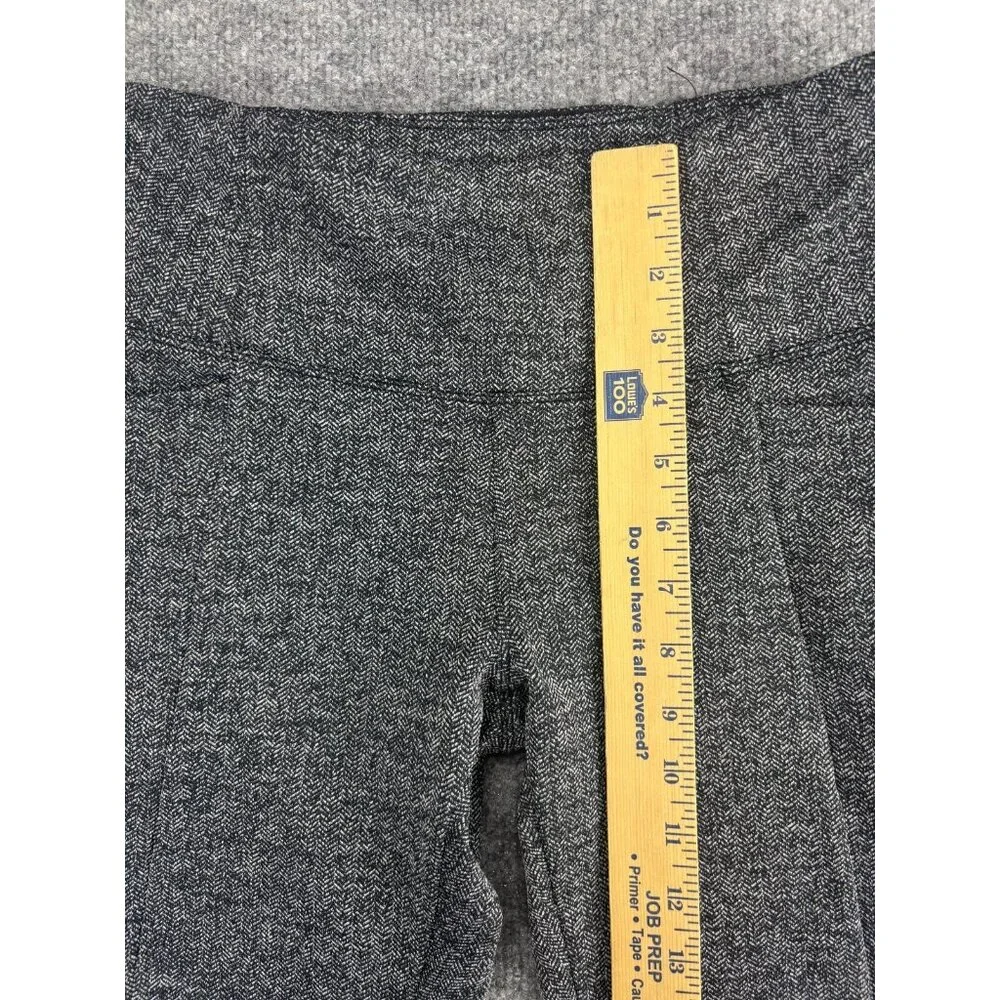 Athleta Tight Crop Pants Leggings Women's XS Black White 2 Zip Pockets Slit Hem - Picture 4 of 8